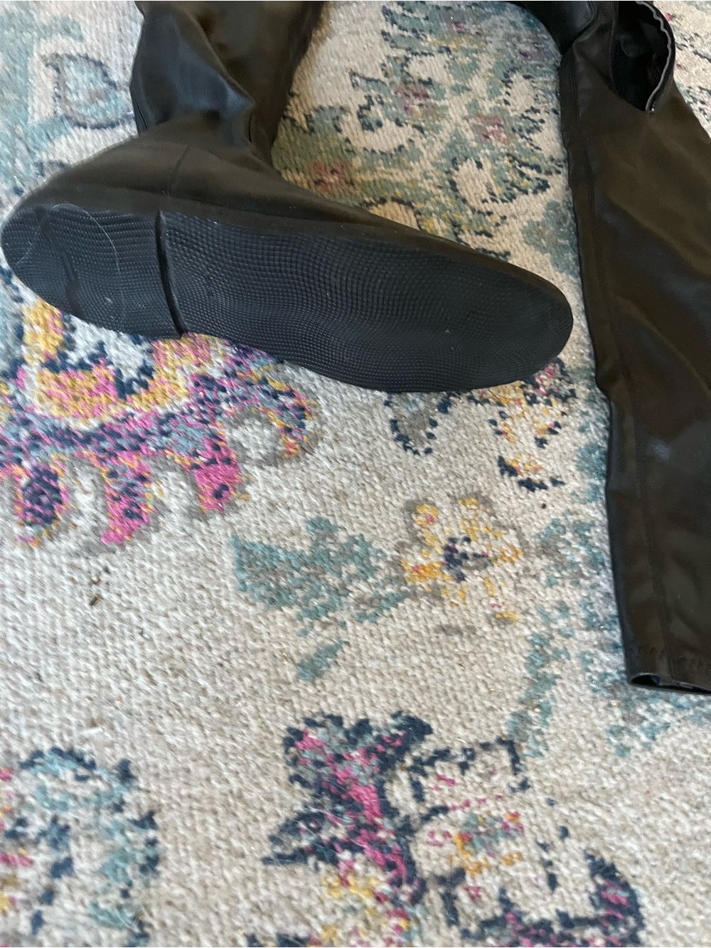 ZARA NWOT Thigh High Black Vinyl Waterproof Boots 10 - Picture 4 of 6